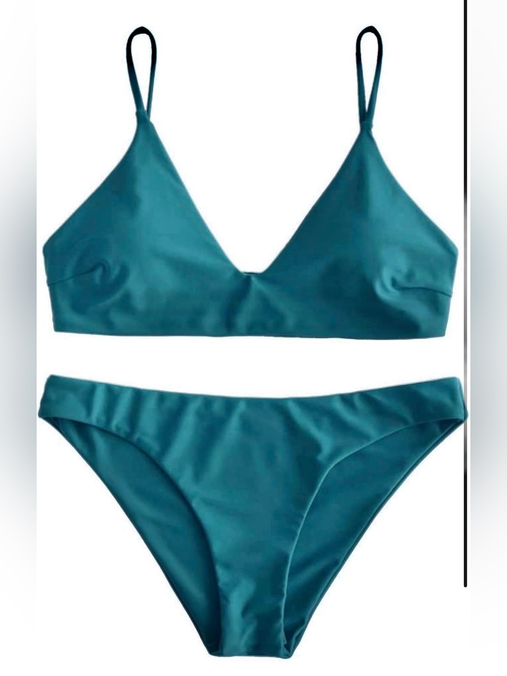 Strappy Teal Bikini Set - Sleek Two-Piece Swimwear Adjustable Straps